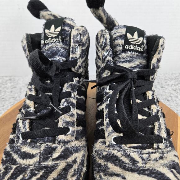 Adidas JS Jeremy Scott Men 9 Zebra Black White Casual Lifestyle High Top Sneaker - Picture 8 of 15